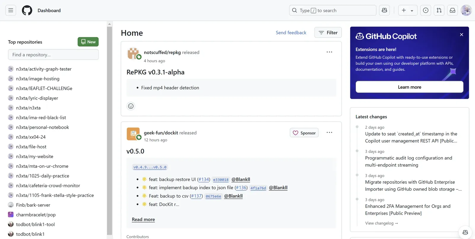 GitHub Dashboard